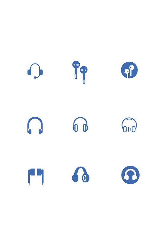 耳机ui图标矢量标识蓝牙