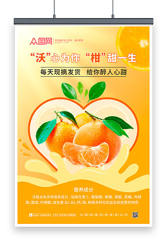 创意柑子沃柑农产品水果海报