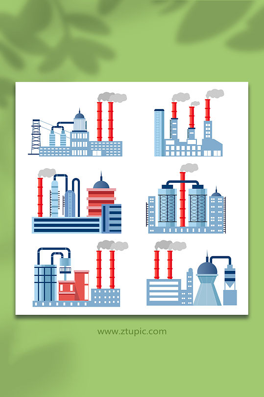 化工厂工厂生产基地元素插画