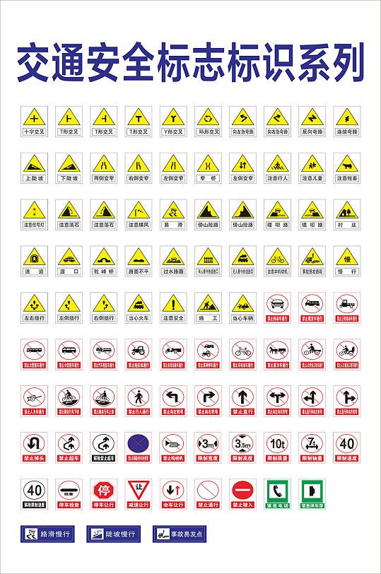 交通安全标识图片 交通安全标识素材模板大全 众图网