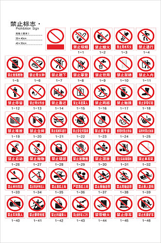 禁止标志标识系列合集禁烟标识禁止吸烟标识