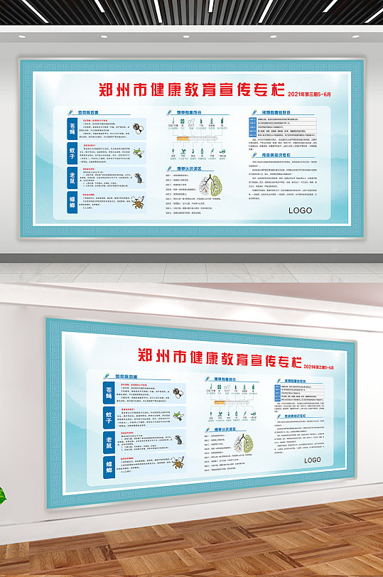 郑州市健康教育宣传专栏展板
