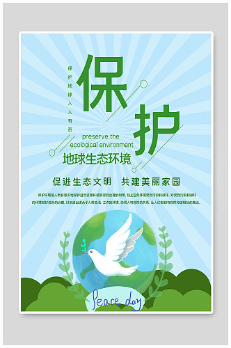 保护地球生态环境公益宣传海报