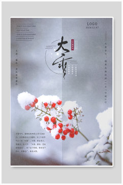 中国传统节气唯美大雪海报