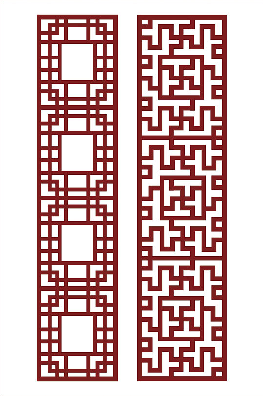 中式镂空隔雕刻窗花