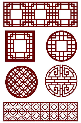 中式镂空隔断窗花