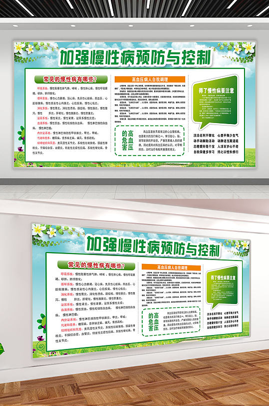 慢性疾病预防知识宣传栏-众图网
