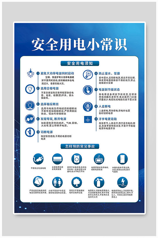 安全用電知識(shí)海報(bào)