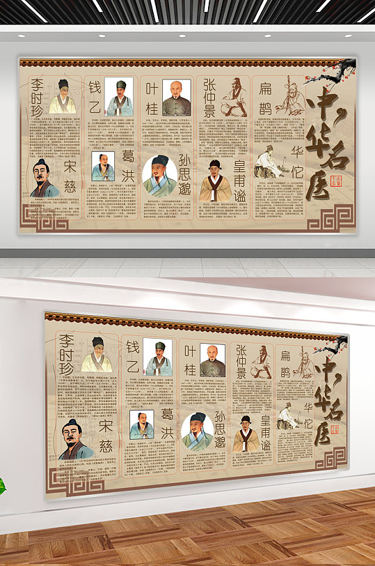 中医医院 中华名医中医展板