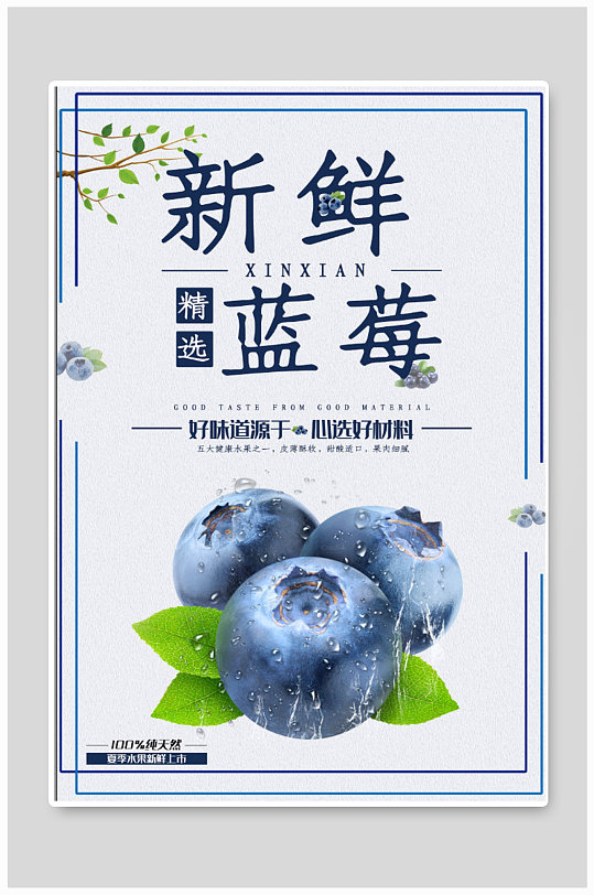 蓝莓晨汁广告宣传展板