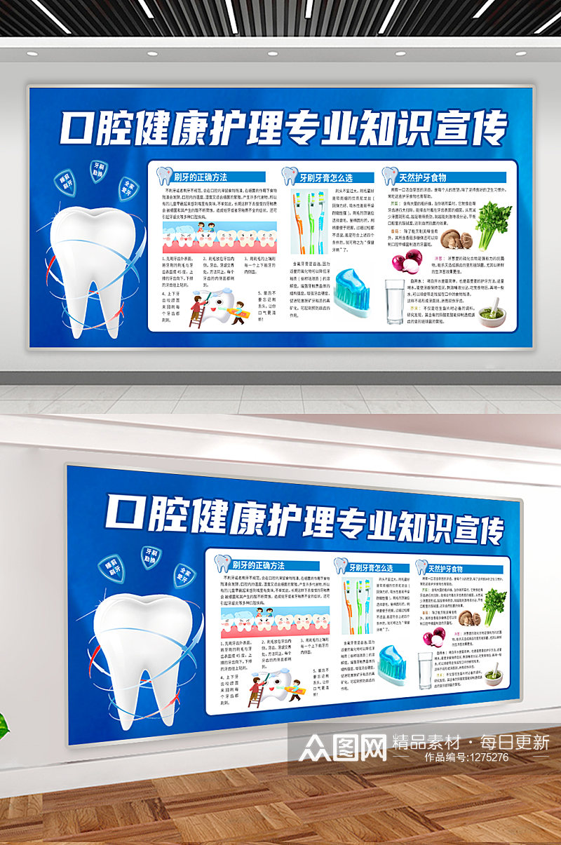 爱护牙齿牙医宣传海报展板素材