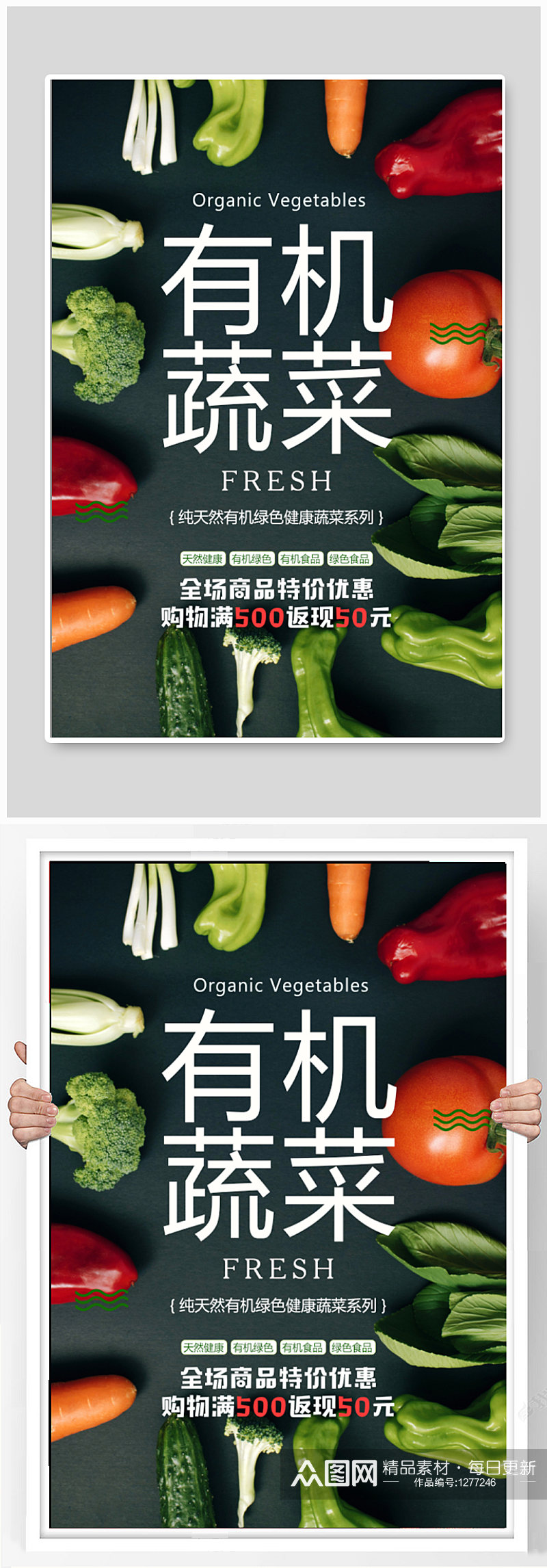 有机蔬菜宣传海报素材