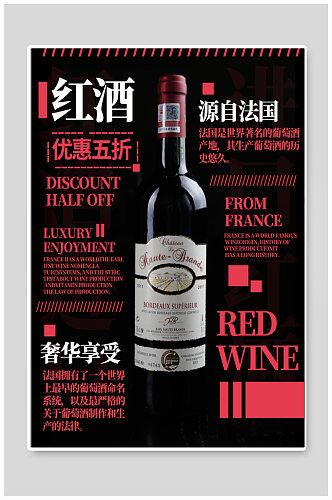 红酒酒文化宣传海报