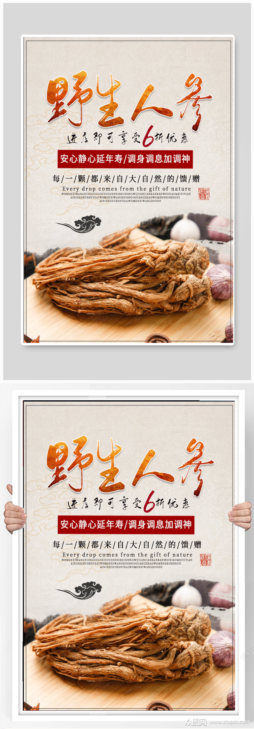 野生人参宣传海报