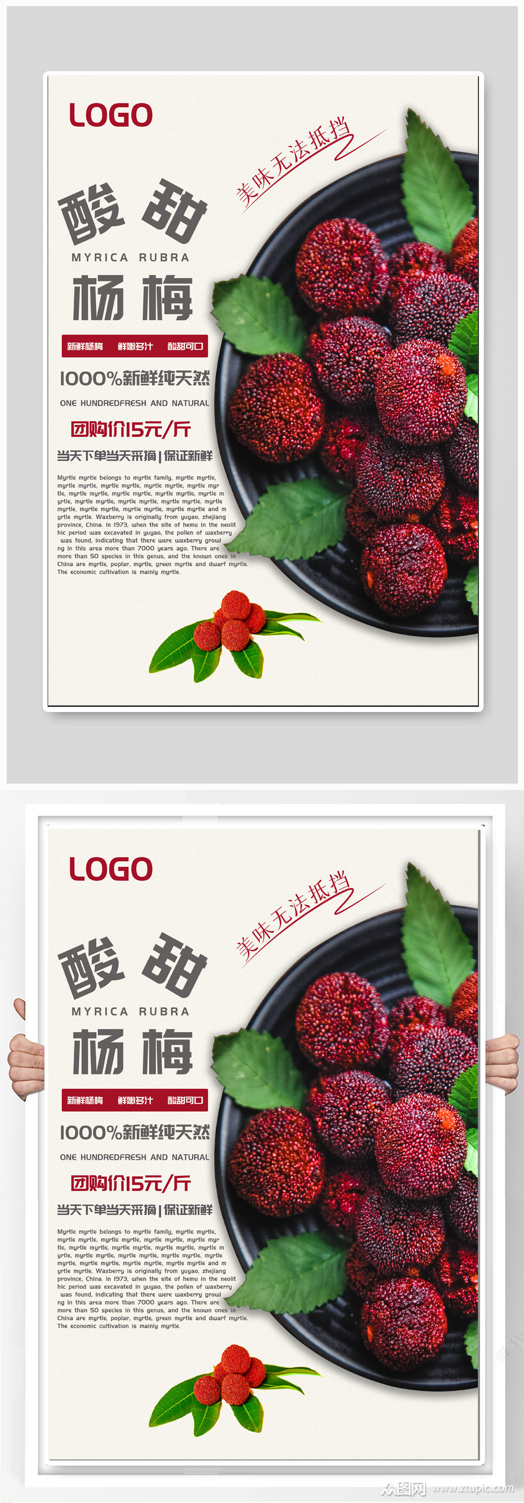 酸甜杨梅水果海报