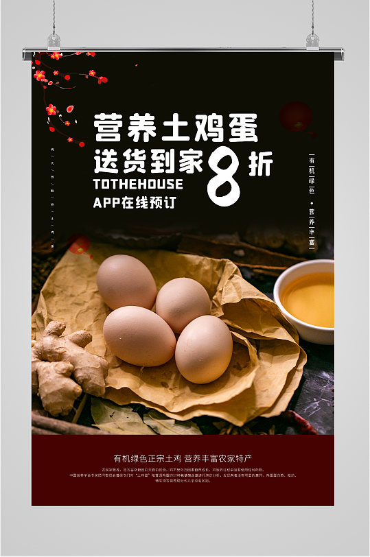 营养土鸡蛋土特产海报-众图网