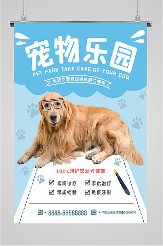 宠物乐园宠物店宣传海报