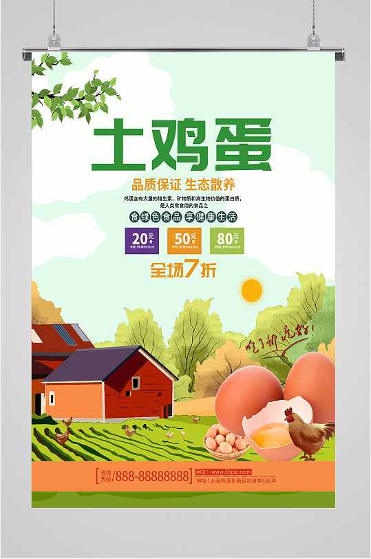 土鸡蛋土特产宣传海报