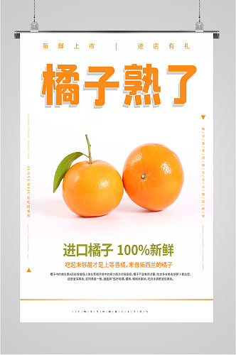 橘子水果促销海报