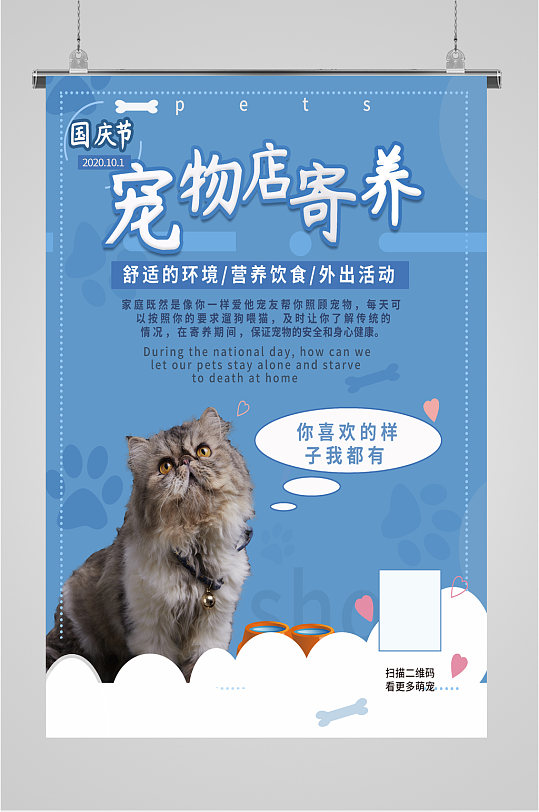 宠物店寄养宠物店海报