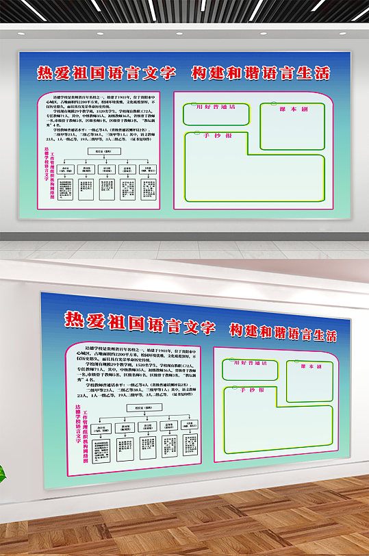 热爱祖国语言文字展板