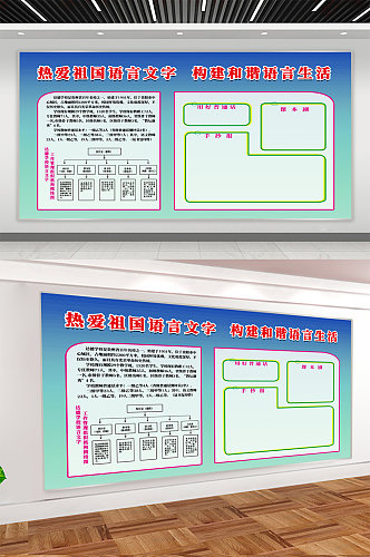 热爱祖国语言文字展板