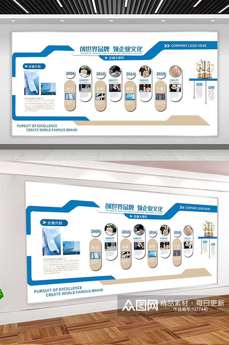 公司企业简介宣传展板 企业宣传栏版面素材