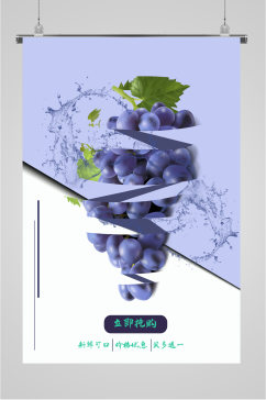葡萄水果促销海报