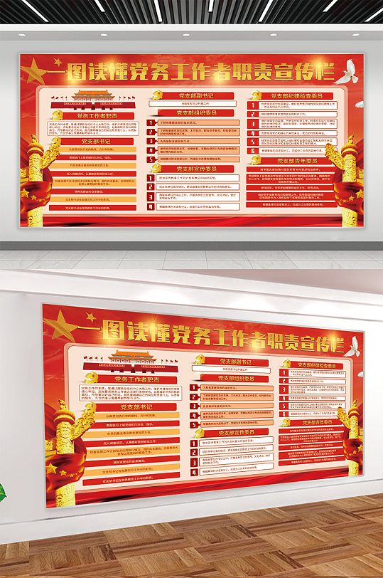 党务工作者职责展板