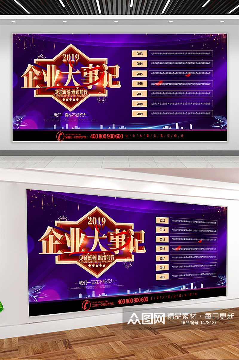 企业大事记宣传展板海报素材