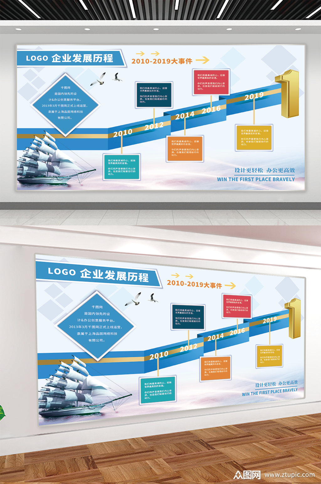 公司企业发展历程宣传展板