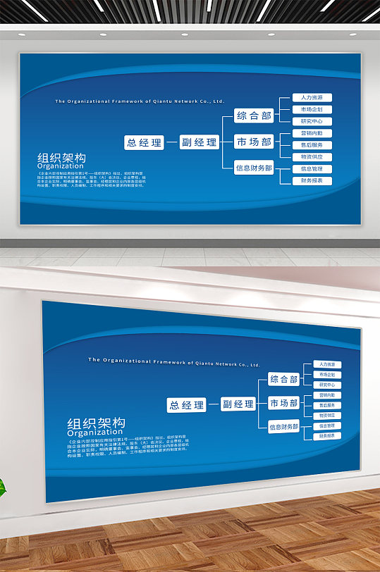 公司企业组织架构宣传展板