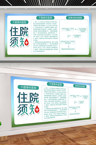 住院须知医院展板