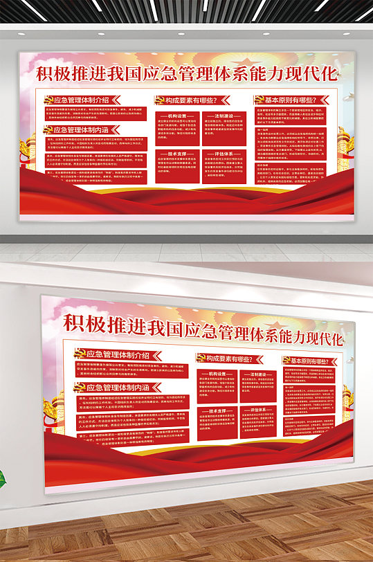 应急管理体系宣传展板