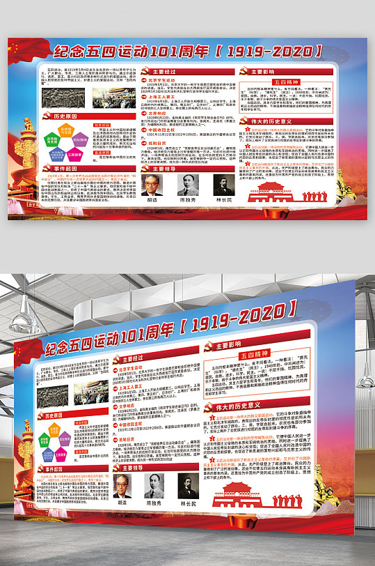纪念五四运动宣传展板