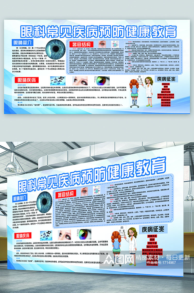 眼科疾病眼科医院宣传展板素材