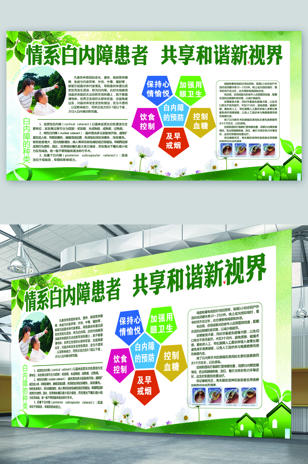 白内障患者医院宣传展板