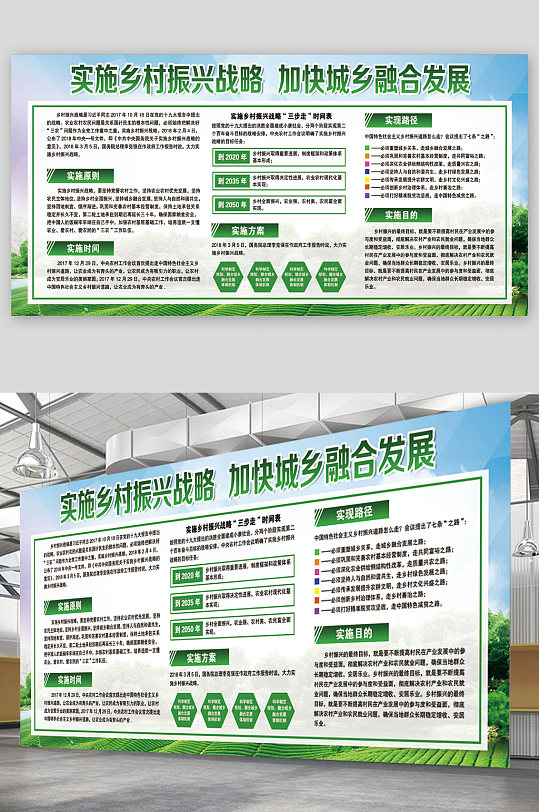 实施乡村振兴战略宣传展板