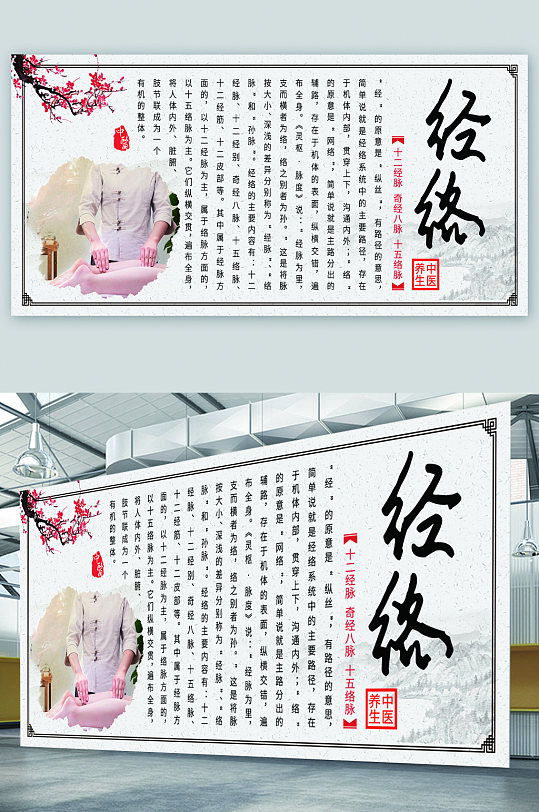 中医经络养生宣传展板