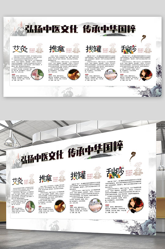 弘揚(yáng)中醫(yī)文化艾灸宣傳展板