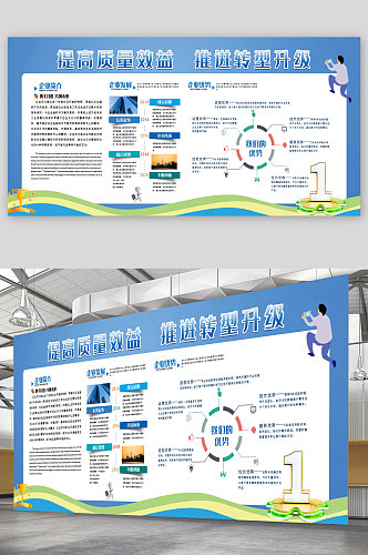 提高质量效益企业宣传展板