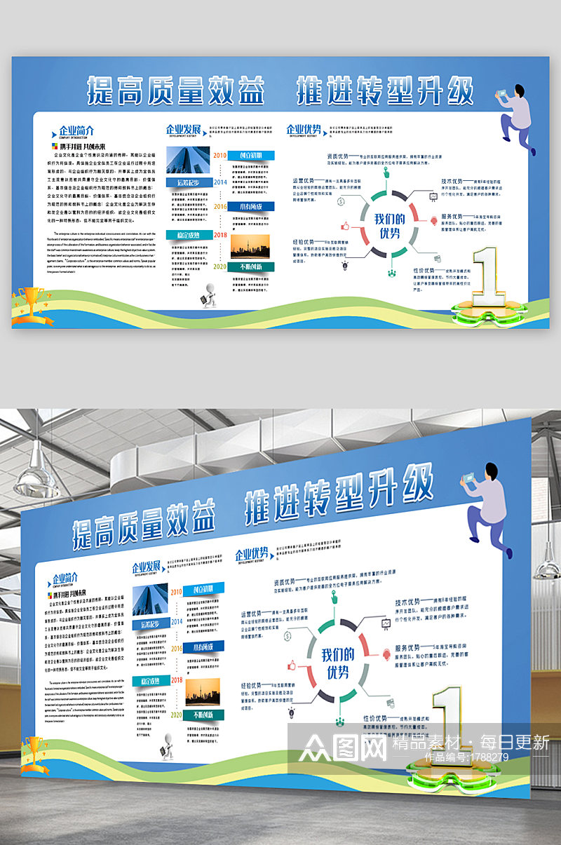 提高质量效益企业宣传展板素材