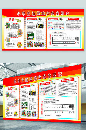 小学生防震减灾安全常识知识宣传展板