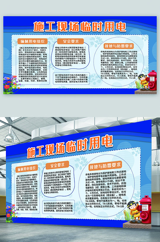 施工现场临时用电宣传展板