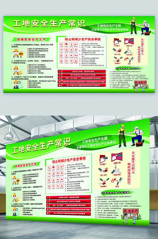 工地安全生产常识宣传展板