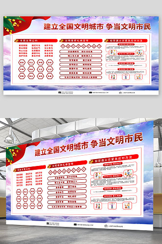 建立全国文明城市宣传展板