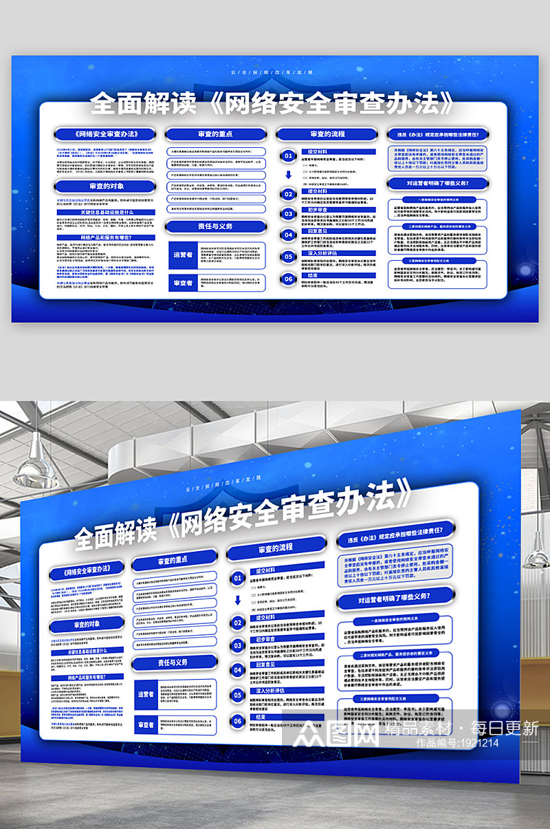 网络安全审查办法防诈骗宣传展板素材