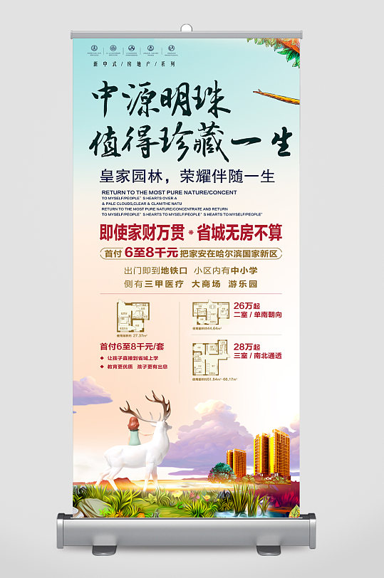 地产楼盘宣传展架