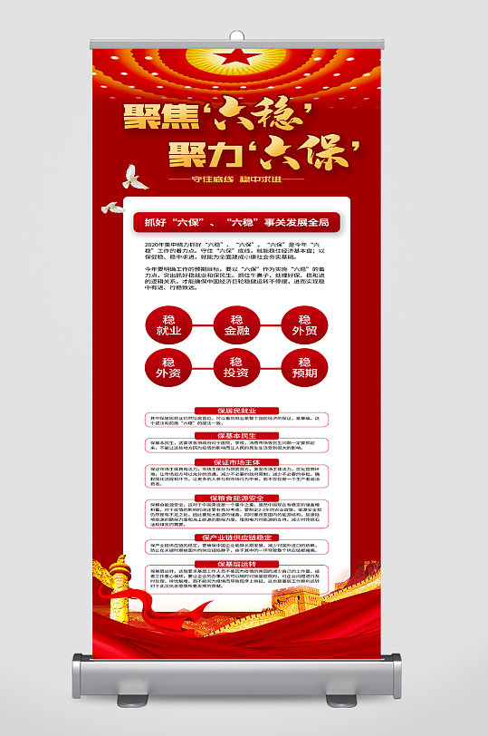 六穩(wěn)六保黨建宣傳展架
