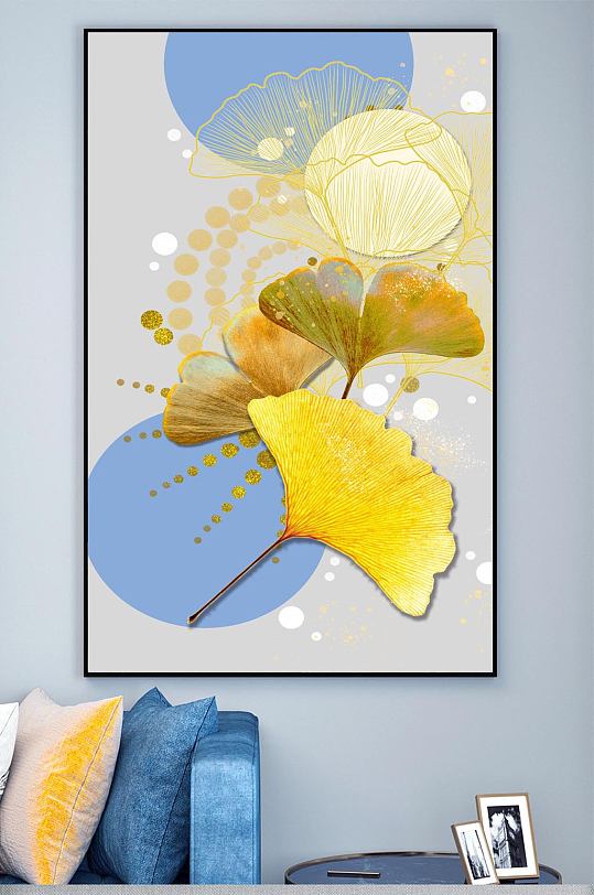 简约树叶装饰画中式